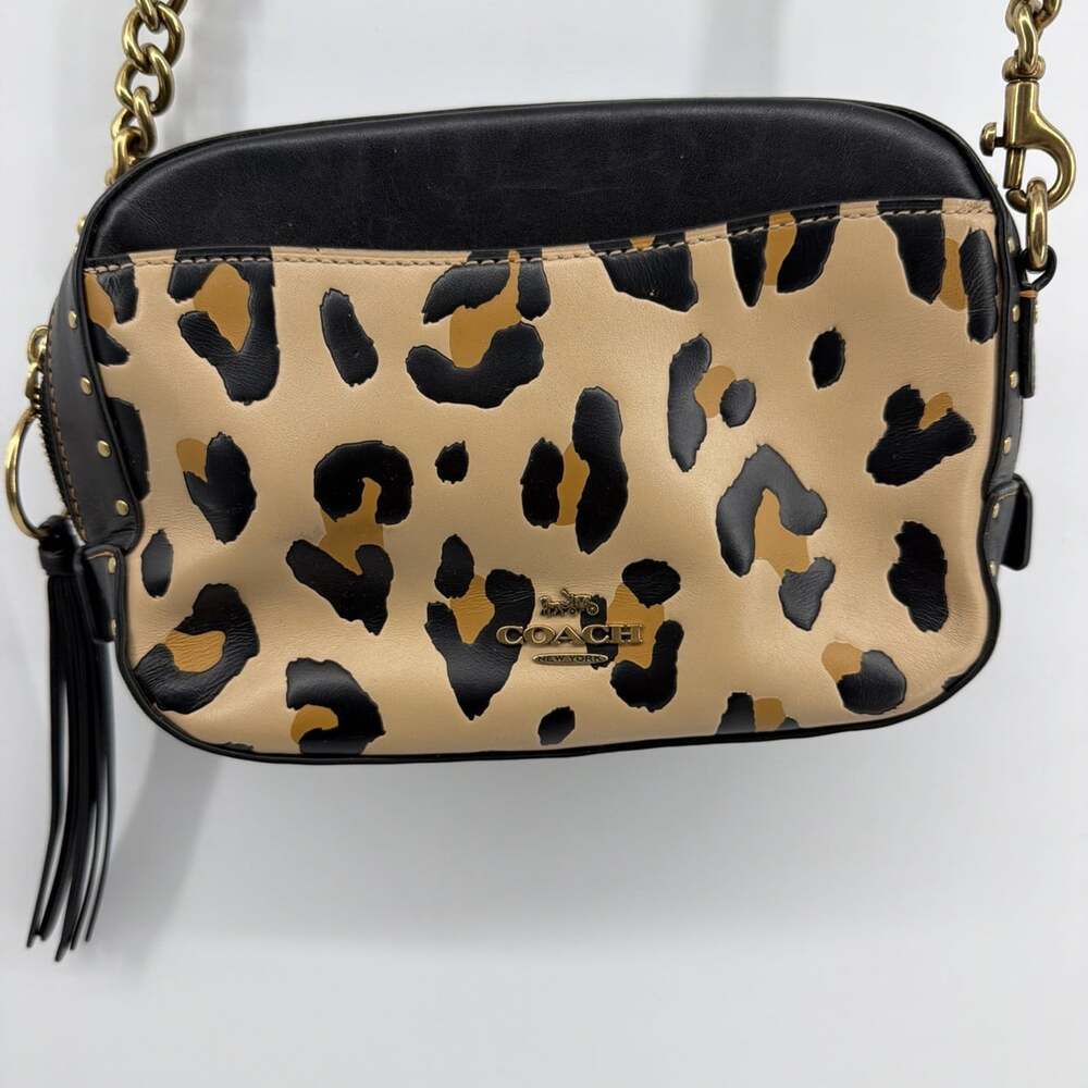 Coach Jamie Camera Bag in Signature Canvas with a Leopard Print Adjustable Strap - Picture 3 of 12
